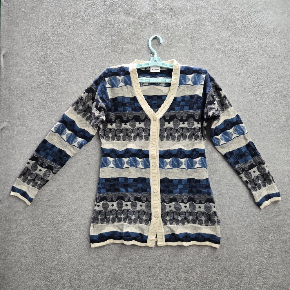 Monte Carlo Women Sweater 40 Blue Cardigan Merino Wool Alpha Collection